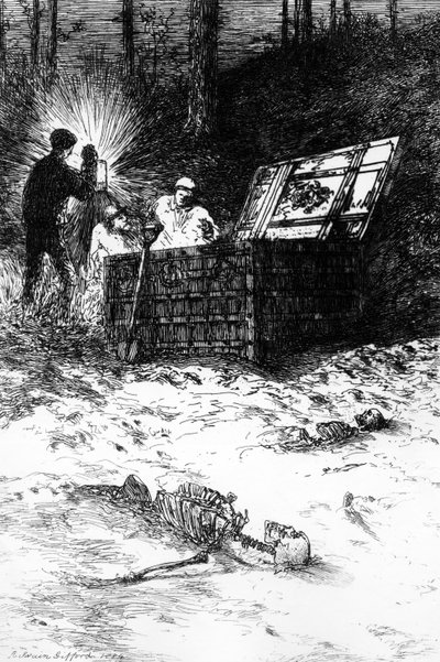 The Gold Bug, illustration to the story by Edgar Allan Poe by Robert Swain Gifford